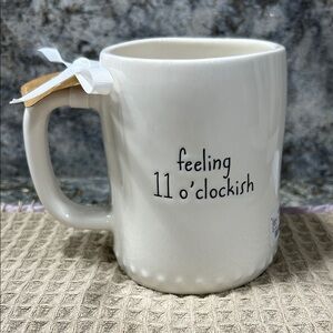 Rae Dunn x Disney Winnie the Pooh “Feeling 11 O’Clockish” Mug NWT 16 oz